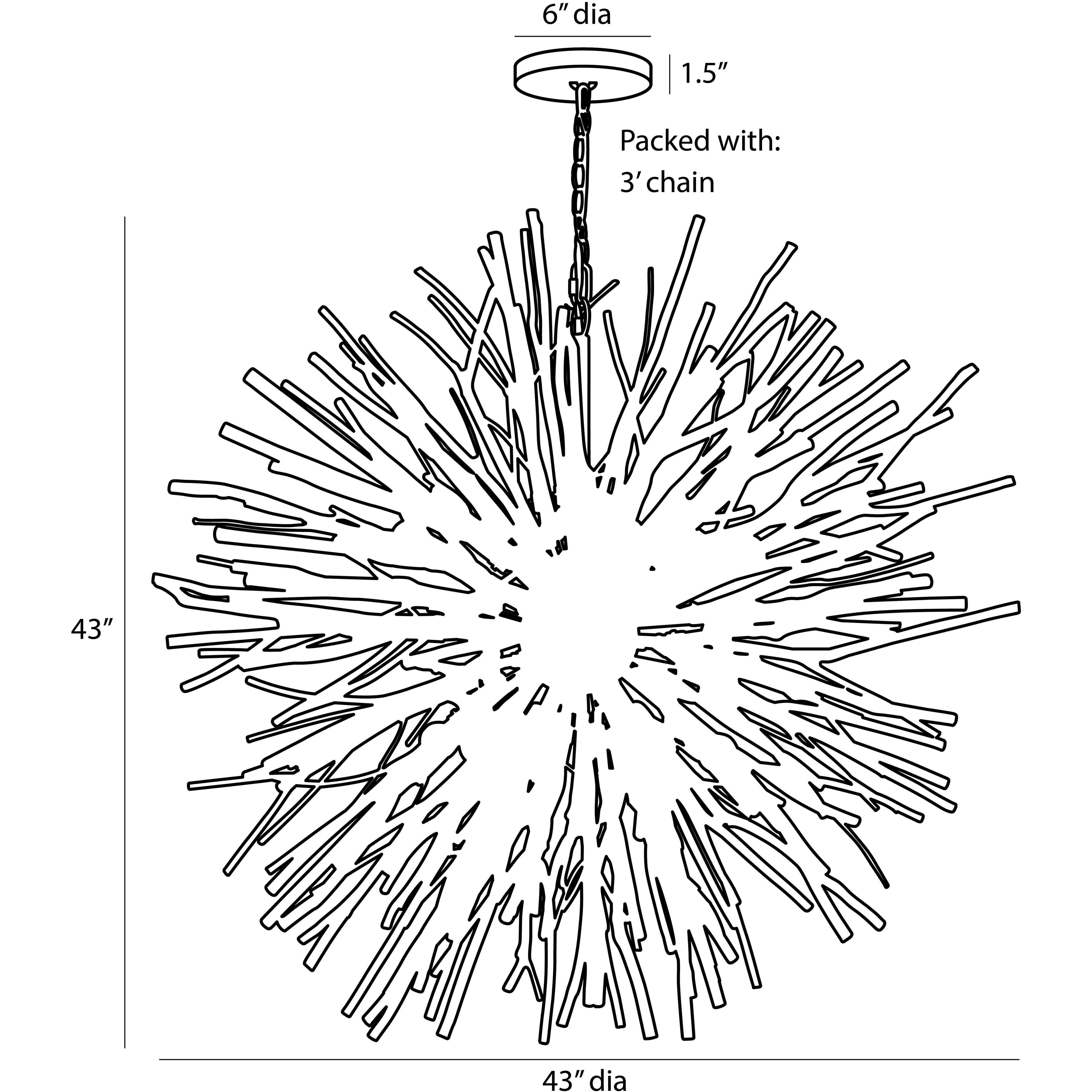 Finch 8 Light 43 inch Natural Wood/Natural Iron Chandelier Ceiling Light, Round