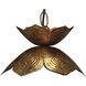 Flowering Lotus 1 Light 11 inch Antique Gold Pendant Ceiling Light