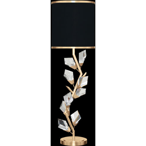 Foret 35.5 inch 100 watt Gold Console Lamp Portable Light in Black Fabric