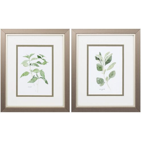 Florals Collection Green Framed Art