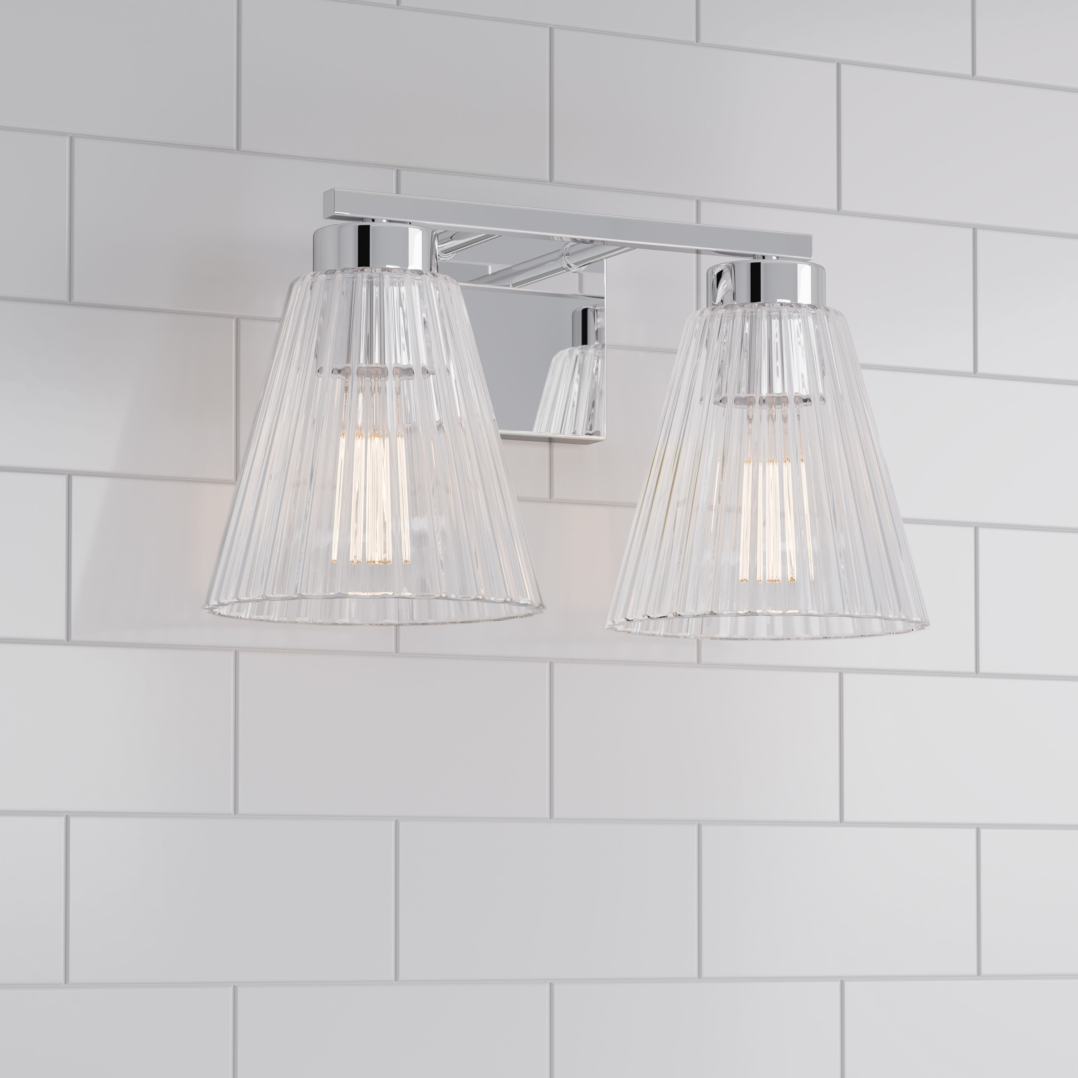 Riville 2 Light 13.75 inch Chrome Bathroom Vanity Light Wall Light