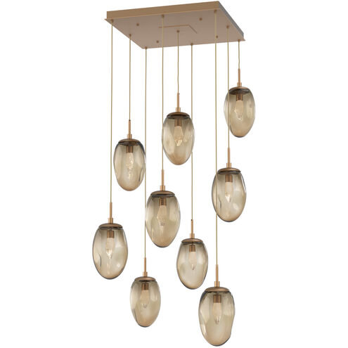 Meteo LED LED Novel Brass Chandelier Ceiling Light, Square Multi-Pendant