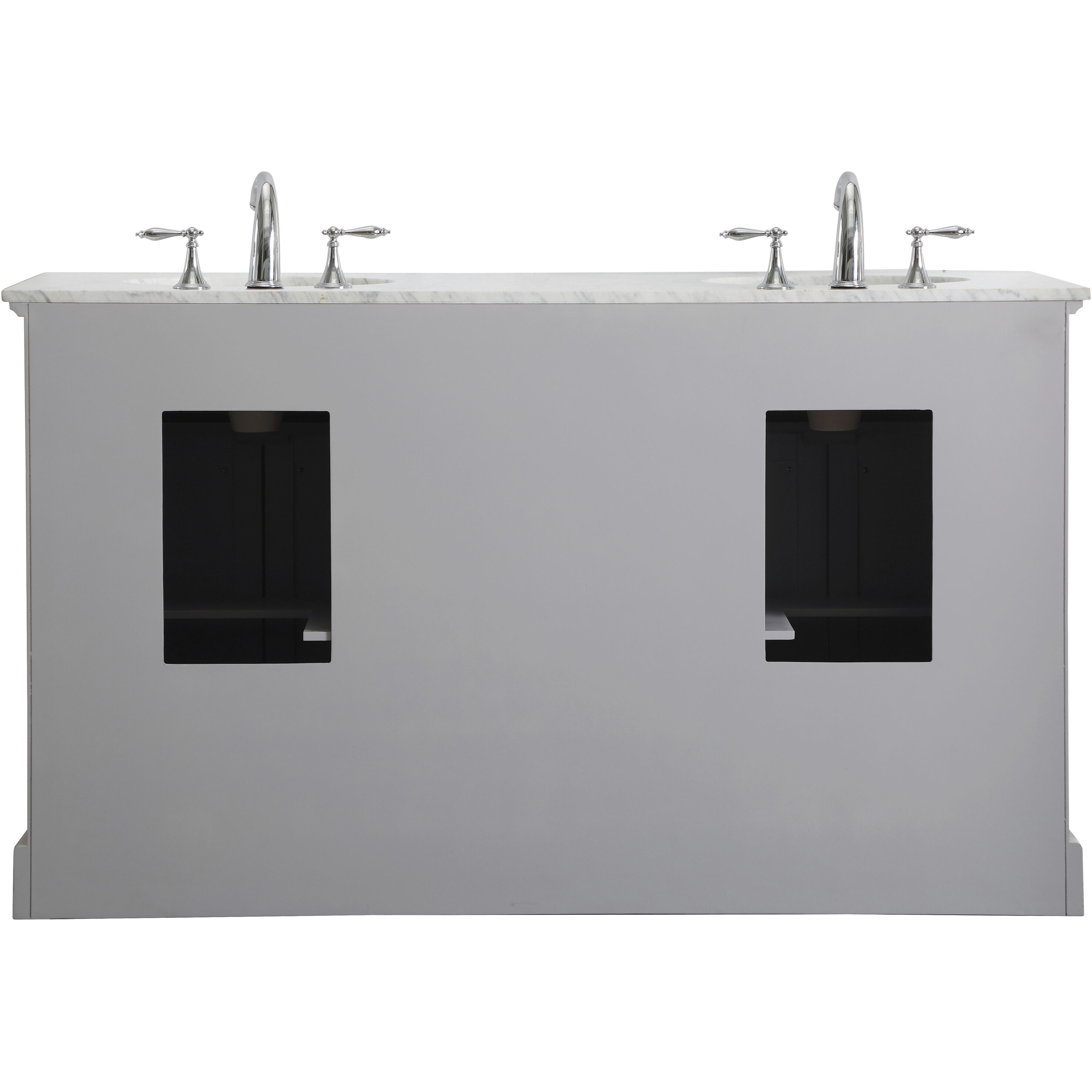 Americana 60 X 35 inch Light Grey with Carrara White Marble Vanity Set
