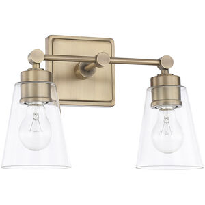 Capital Lighting Rory 2 Light 14 inch Aged Brass Vanity Light Wall Light 121821AD-432 - Open Box