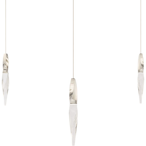 Beyond Kindjal LED 5.5 inch Polished Nickel Multi-Light Pendant Ceiling Light, Linear Canopy