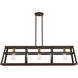 Schofield 5 Light 40 inch Bronze with Antique Brass Accents Linear Chandelier Ceiling Light