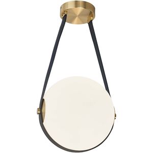Persis LED 11.75 inch Aged Brass Single Drop Pendant Ceiling Light