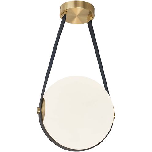Persis LED 11.75 inch Aged Brass Single Drop Pendant Ceiling Light