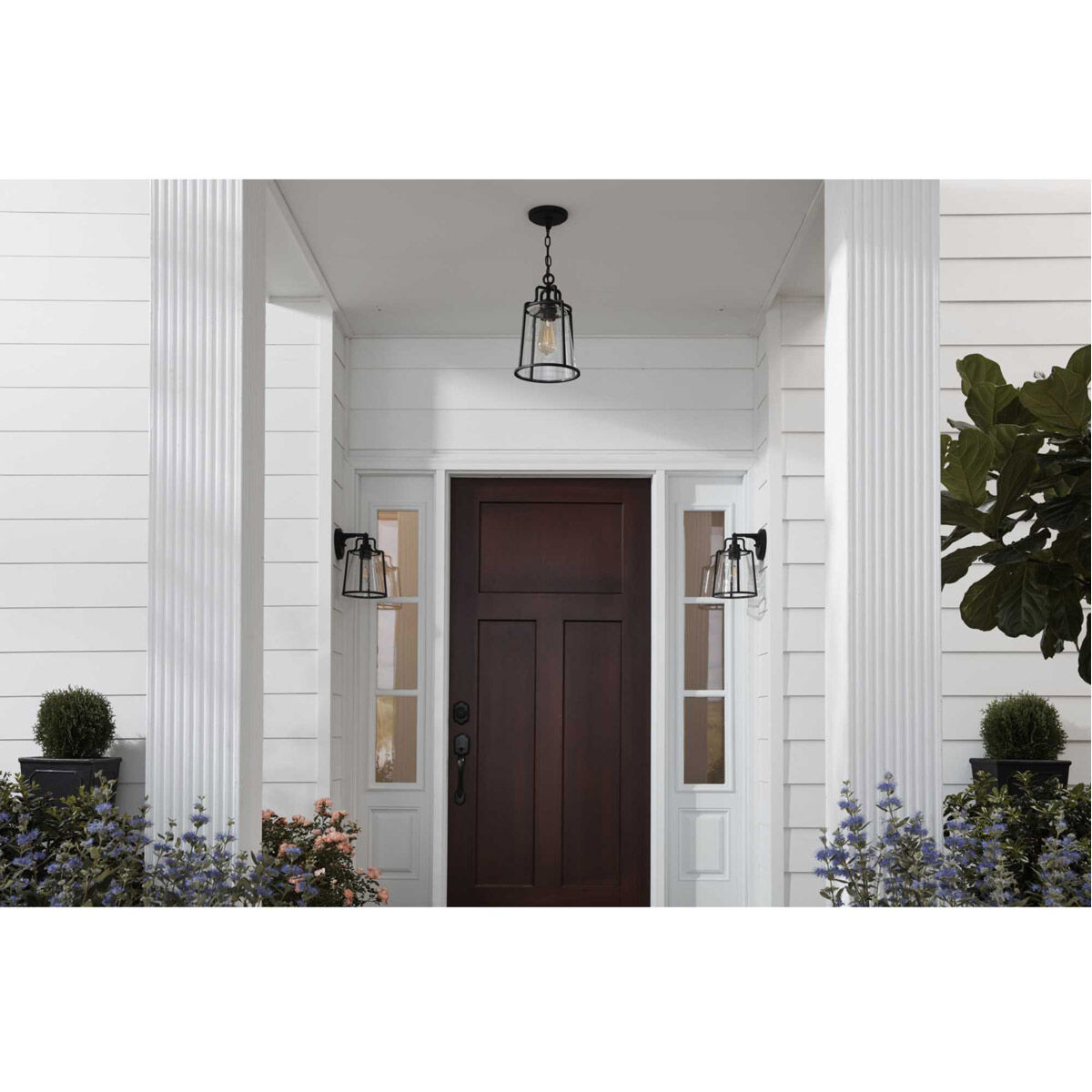 Benton Harbor 1 Light 13 inch Textured Black Outdoor Wall Lantern, with DURASHIELD, Large