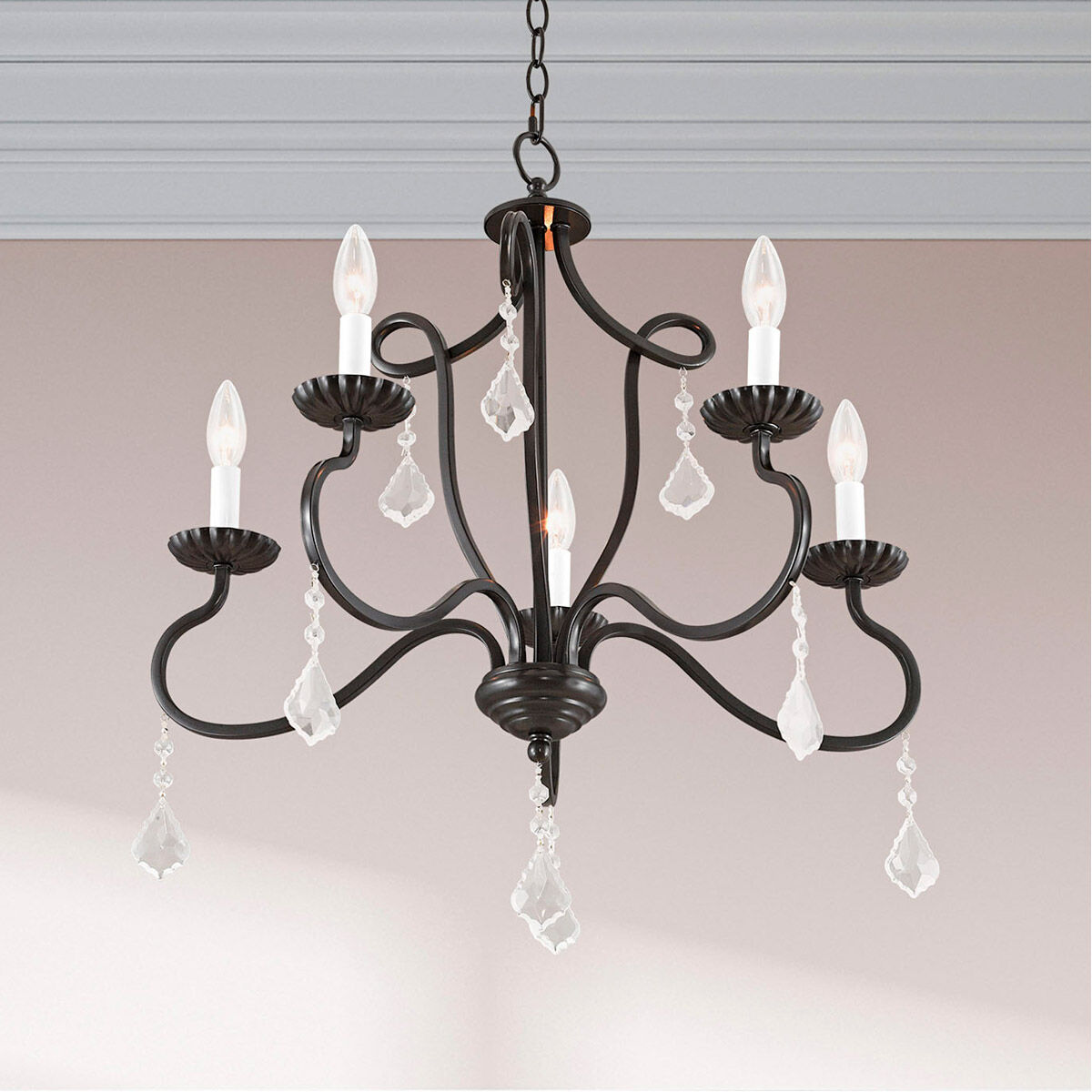 Callisto 5 Light 24 inch English Bronze Chandelier Ceiling Light