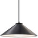 Radiance Collection - Flare 1 Light 11.75 inch Carbon Matte Black and Matte Black Pendant Ceiling Light in Replaceable Bulb, Form+Finish+Function