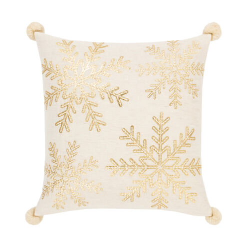 Twinkle 20 X 20 inch Beige/Metallic - Champagne/Ivory Pillow Kit, Square