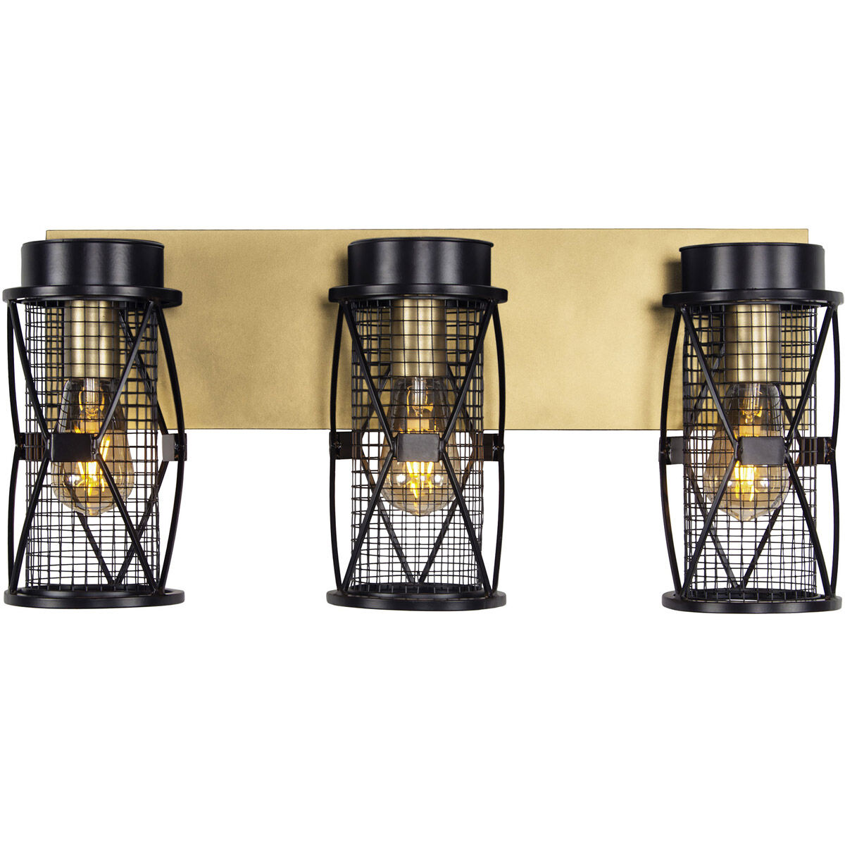 Harlequin 3 Light 23 inch Warm Bronze and Gold Bar Vanity Wall Light