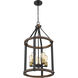 Kirkland 5 Light 16 inch Rustic Mahogany Chandelier Ceiling Light