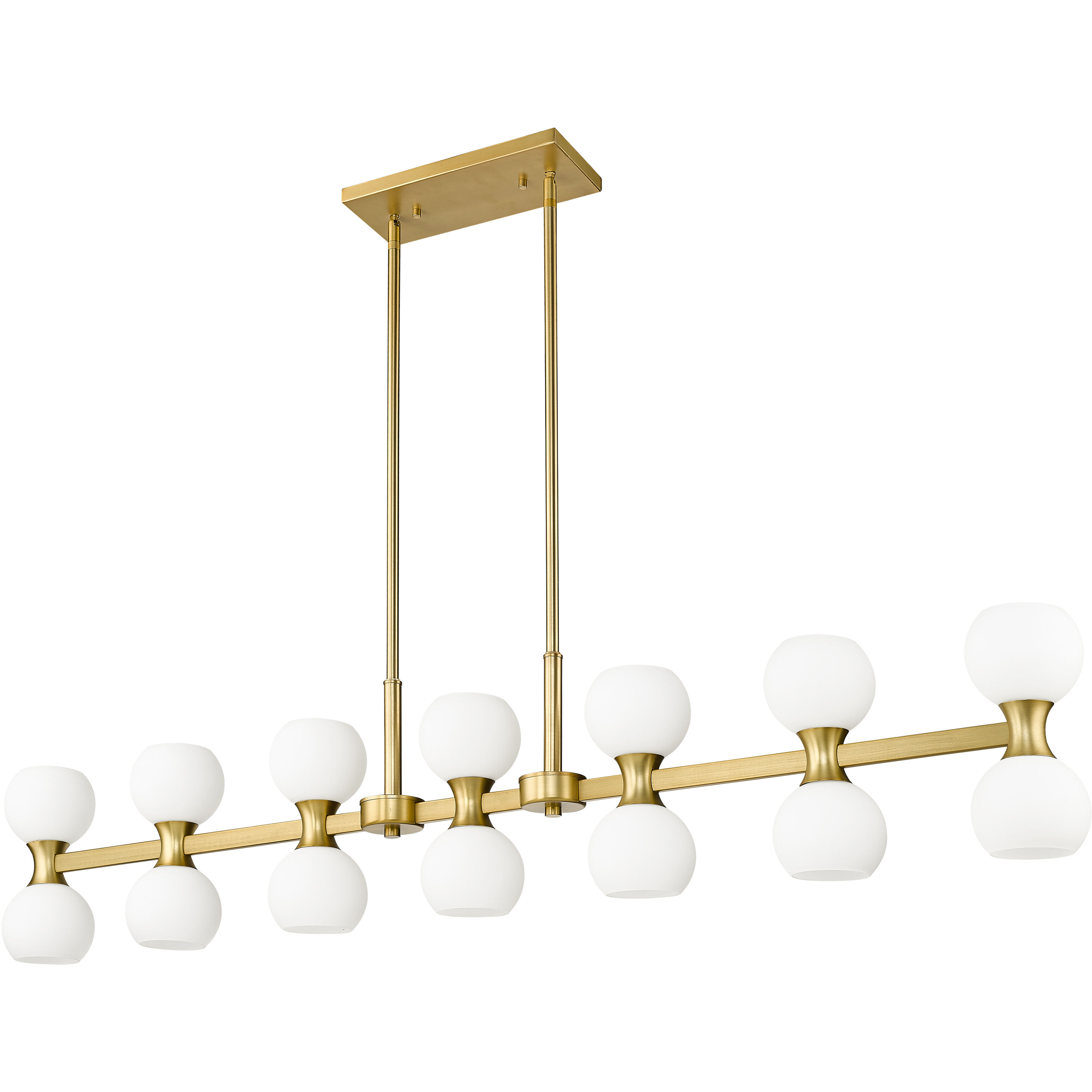 Artemis 14 Light 60 inch Modern Gold Linear Chandelier Ceiling Light