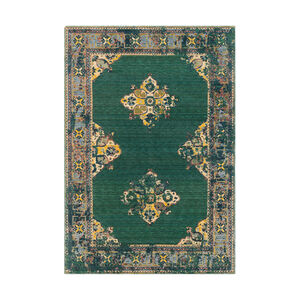 Trailblazer 33 X 24 inch Dark Green/Wheat/Denim/Saffron/Bright Orange Rugs, Rectangle