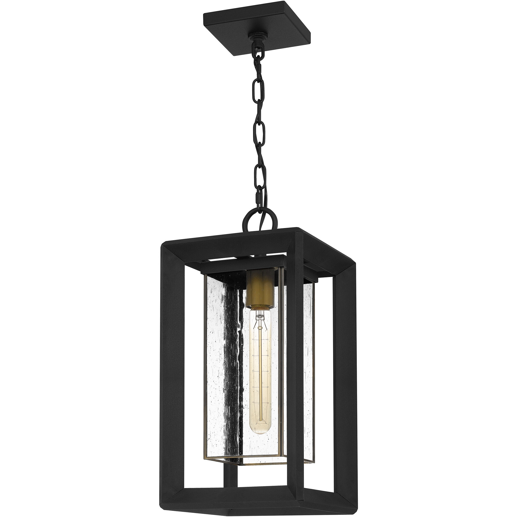 Infinger 1 Light 9 inch Earth Black Outdoor Hanging Lantern, Large