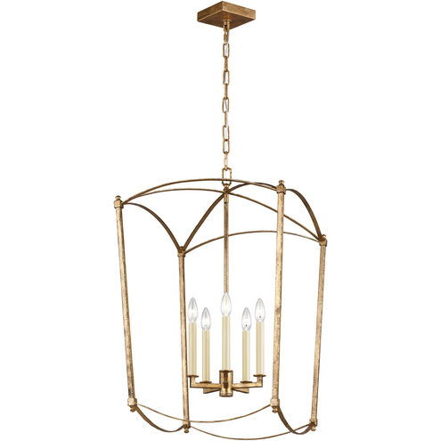 Sean Lavin Thayer 5 Light 19.25 inch Antique Gild Lantern Chandelier Ceiling Light