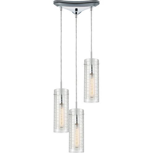 Swirl 3 Light 12 inch Polished Chrome Mini Pendant Ceiling Light