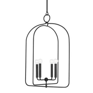 Mallory 4 Light 23 inch Aged Iron Pendant Ceiling Light, Large