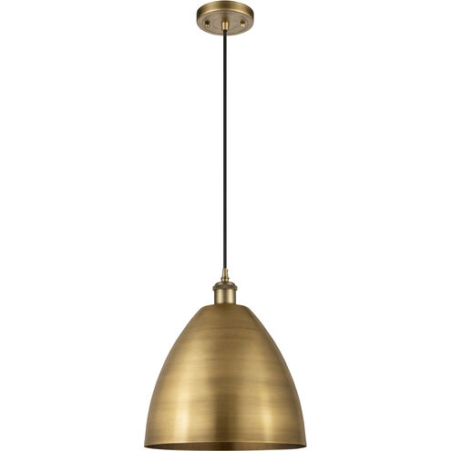 Ballston Dome 1 Light 12 inch Brushed Brass Mini Pendant Ceiling Light