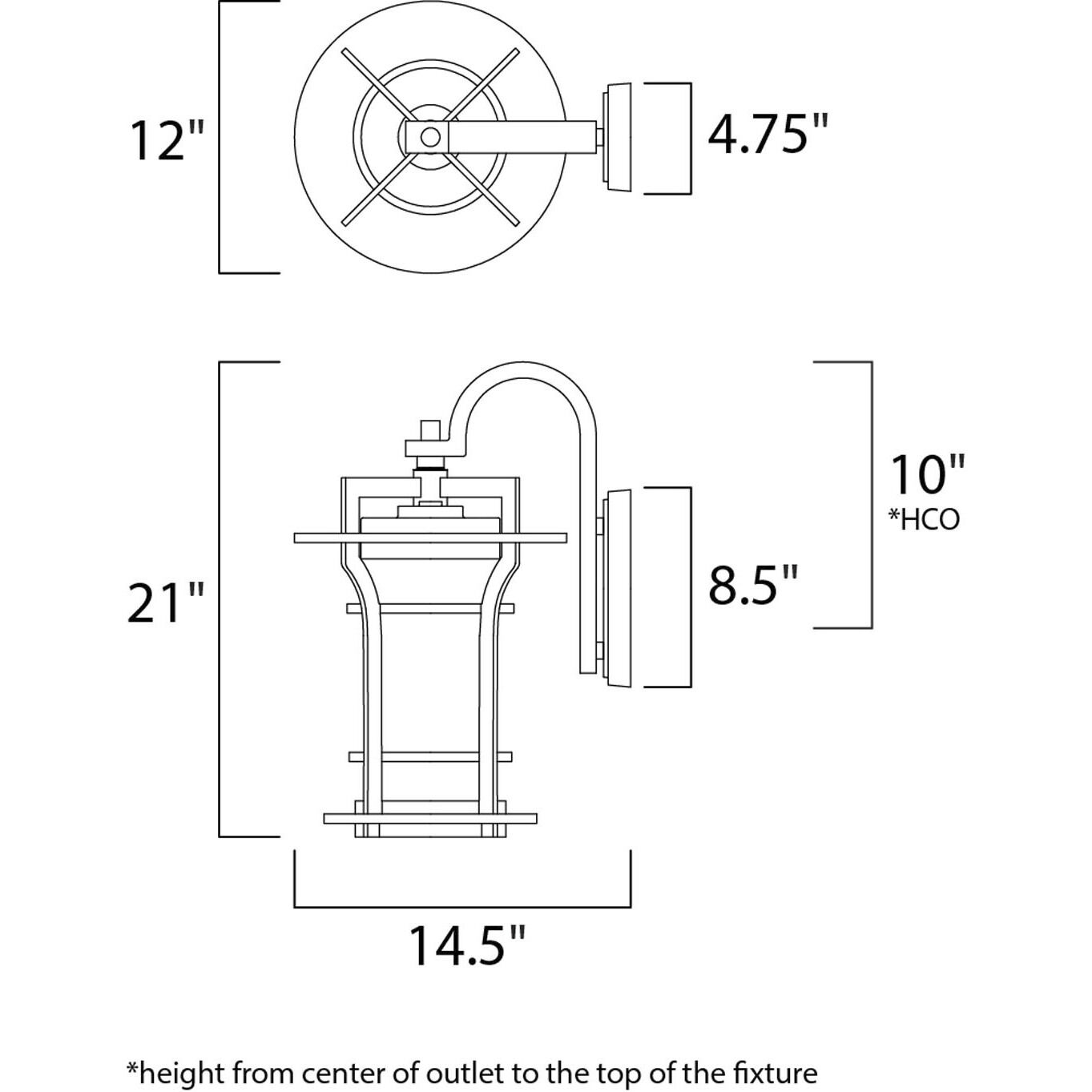 Oakville LED E26 LED 21 inch Black Oxide Outdoor Wall Mount