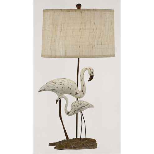 Shoreline 32 inch 100 watt Distressed White and Grey Accent Lamp Portable Light