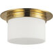 Mineral 2 Light 11.13 inch Patina Brass and Opal Glass Flush Mount Ceiling Light in Opal Glass Shade