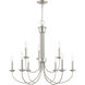 Estate 10 Light 30 inch Brushed Nickel Chandelier Ceiling Light