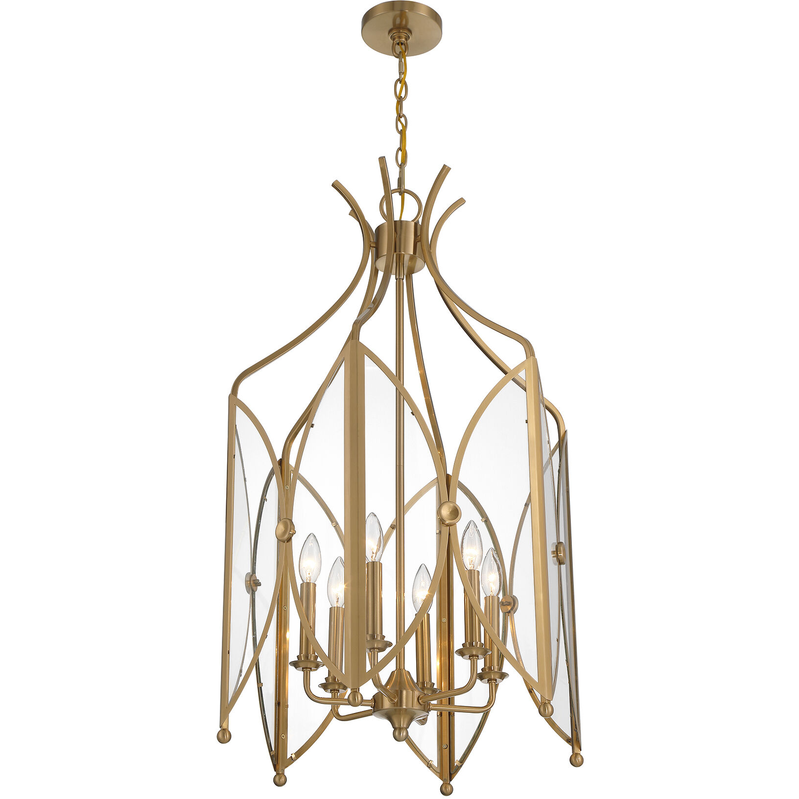 Enclave 6 Light 21 inch Noble Brass Pendant Ceiling Light