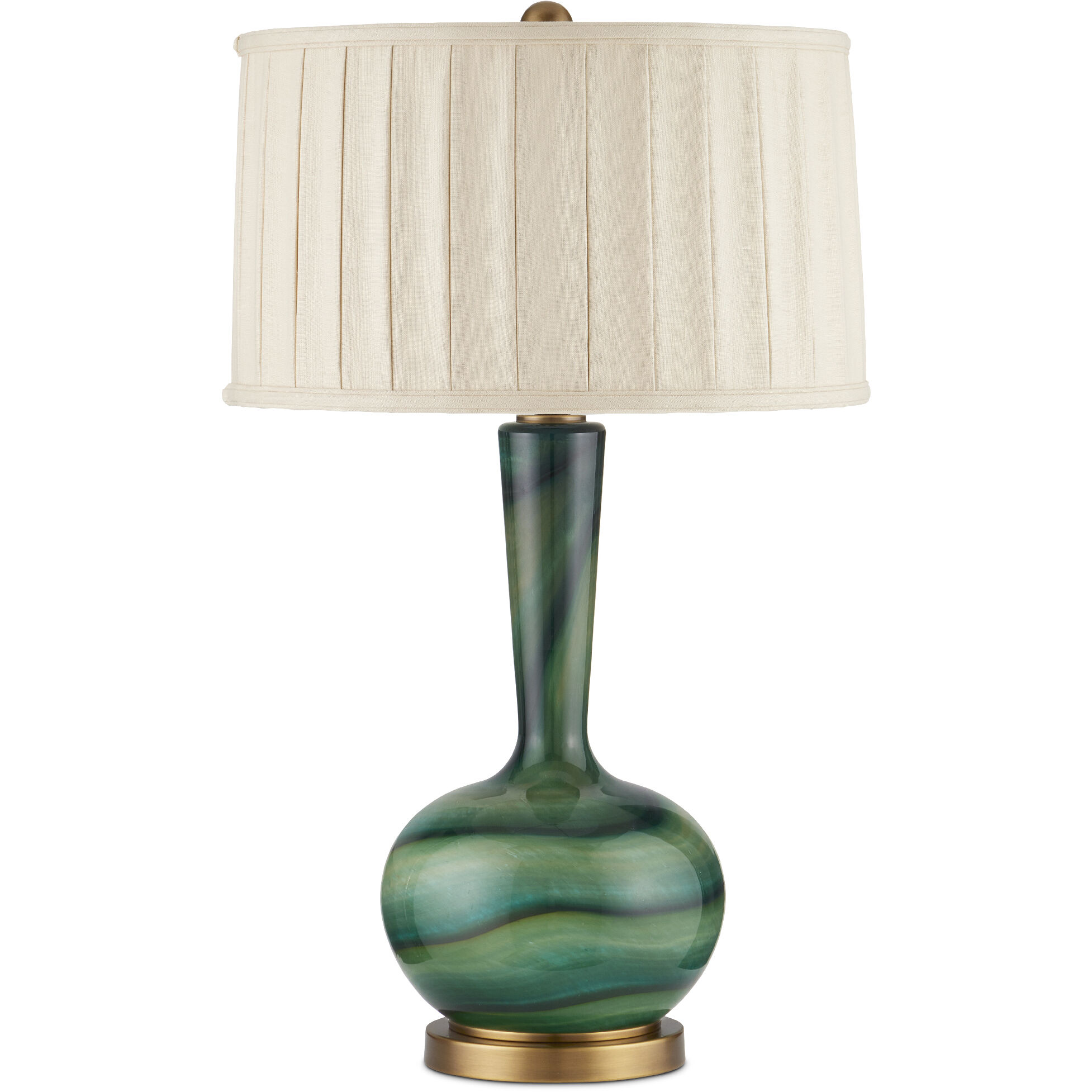 Lamartine 30.5 inch 150 watt Green/Antique Brass Table Lamp Portable Light