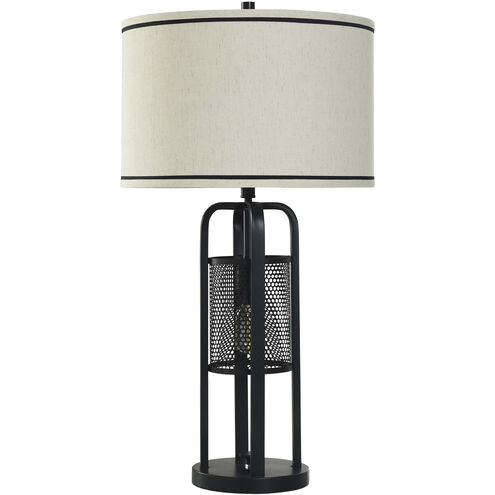 Cameron 33 inch 100.00 watt Satin Black Table Lamp Portable Light