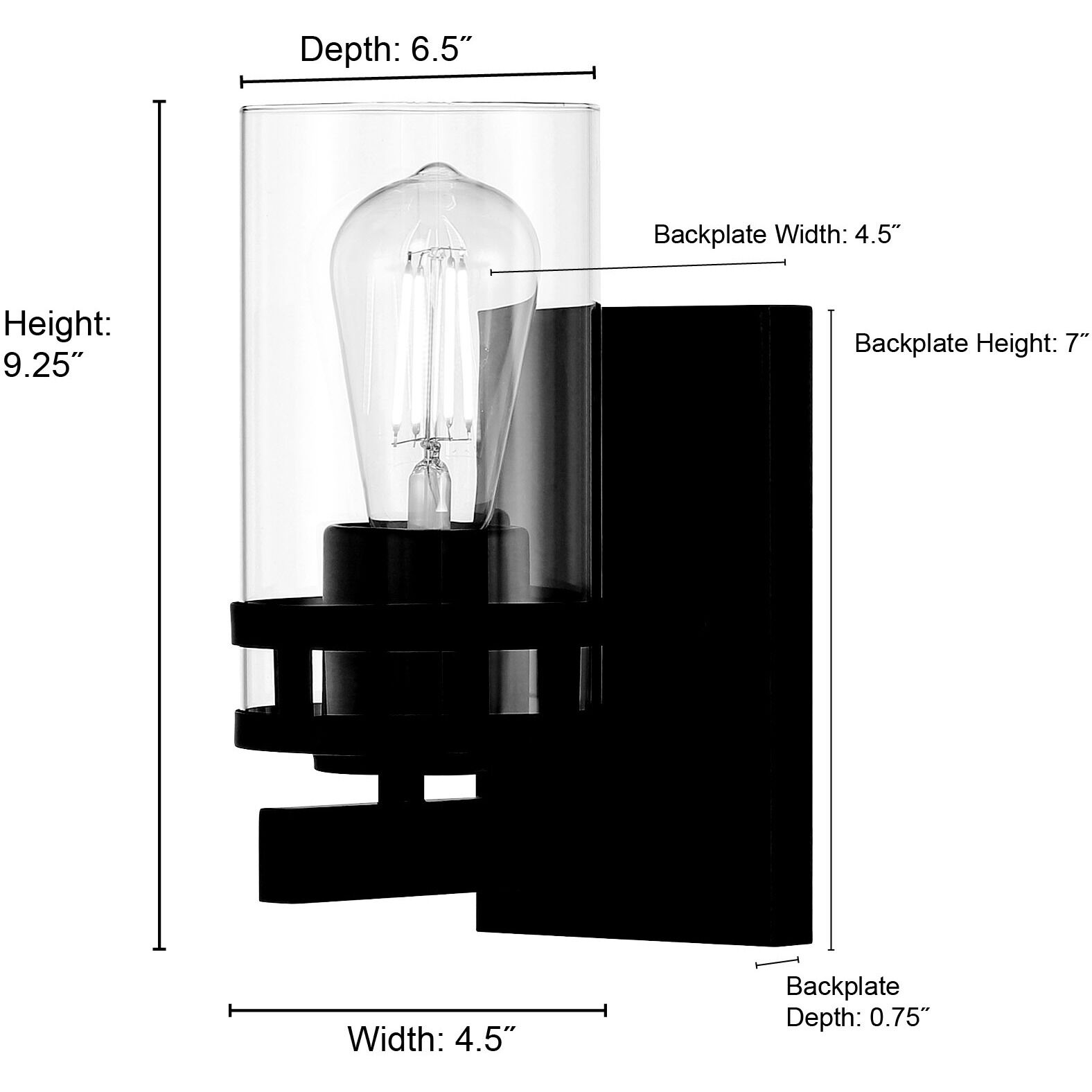 Lunden 1 Light 4.5 inch Matte Black Wall Sconce Wall Light