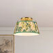 Alora Mood Scout 1 Light 13.25 inch Brushed Gold and Green Linen Semi-Flush Mount Ceiling Light