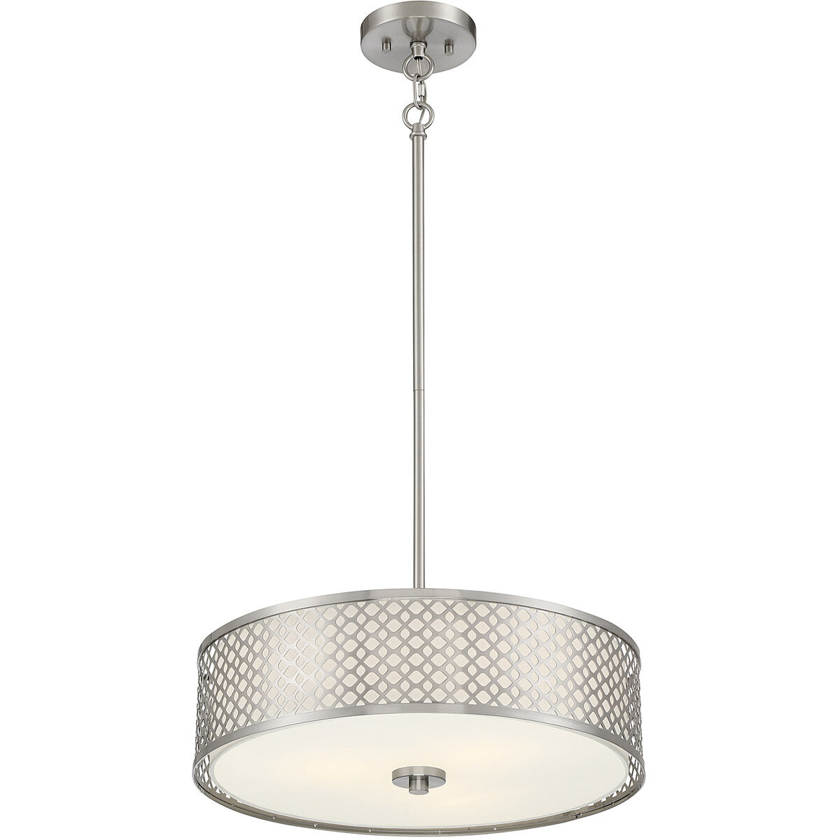 Modern 3 Light 18 inch Brushed Nickel Pendant Ceiling Light