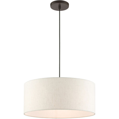 Meadow 3 Light 18 inch English Bronze Drum Pendant Ceiling Light