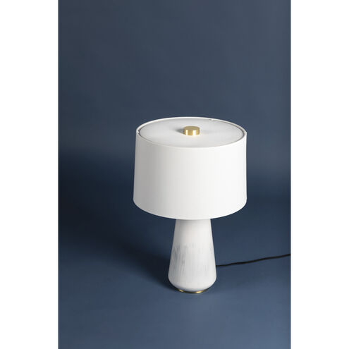 Saugerties 26 inch 60.00 watt Aged Brass and Gloss White Ash Ceramic Table Lamp Portable Light
