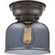 Aditi Large Bell 1 Light 8 inch Oil Rubbed Bronze Flush Mount Ceiling Light in Plated Smoke Glass, Aditi
