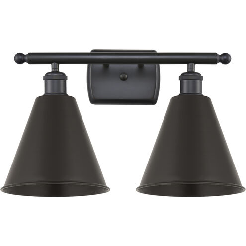 Ballston Cone 2 Light 18 inch Matte Black Bath Vanity Light Wall Light