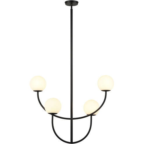 Doby 4 Light 30 inch Matte Black Pendant Ceiling Light, H-Bar