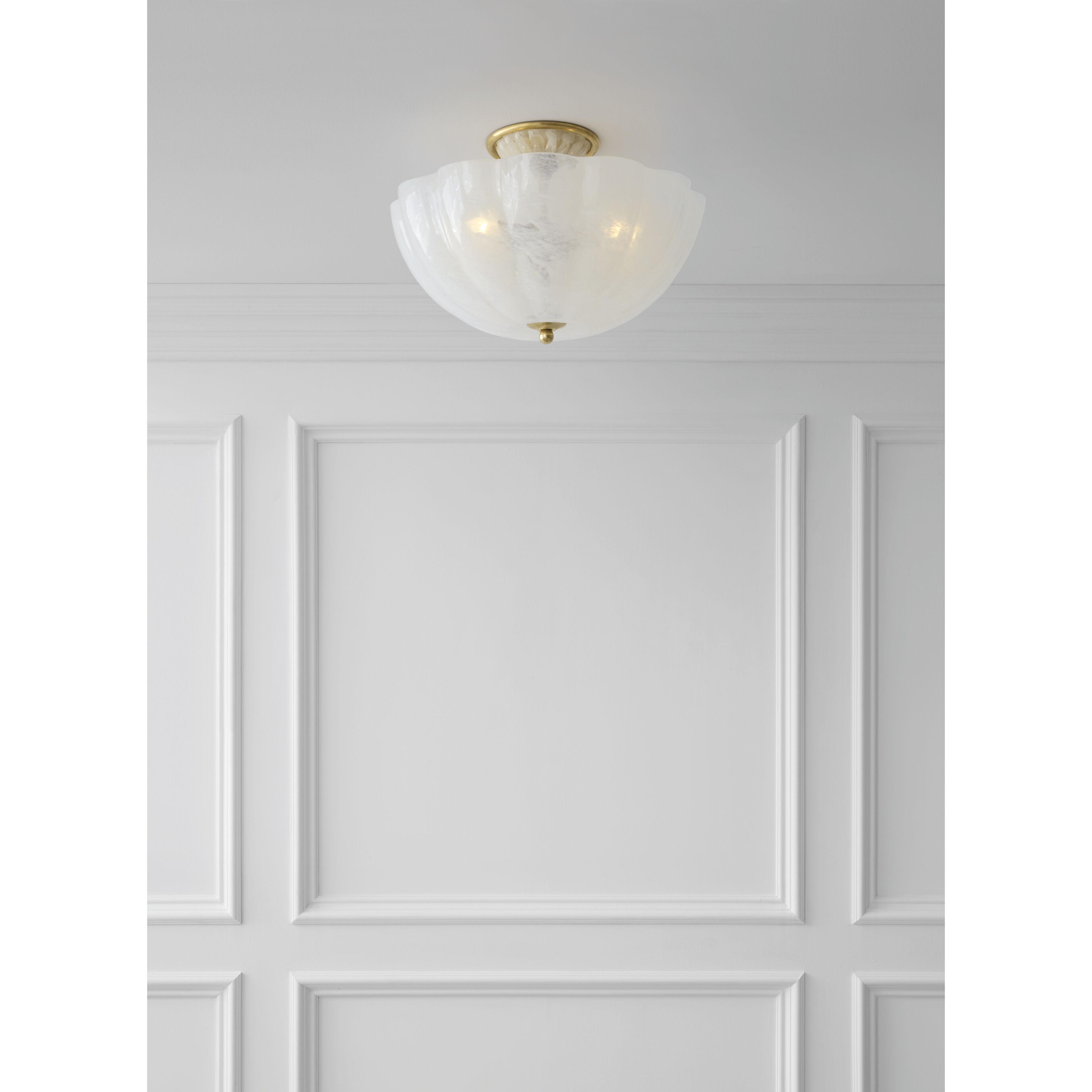 AERIN Rosehill 3 Light 16 inch Hand-Rubbed Antique Brass Semi-Flush Mount Ceiling Light