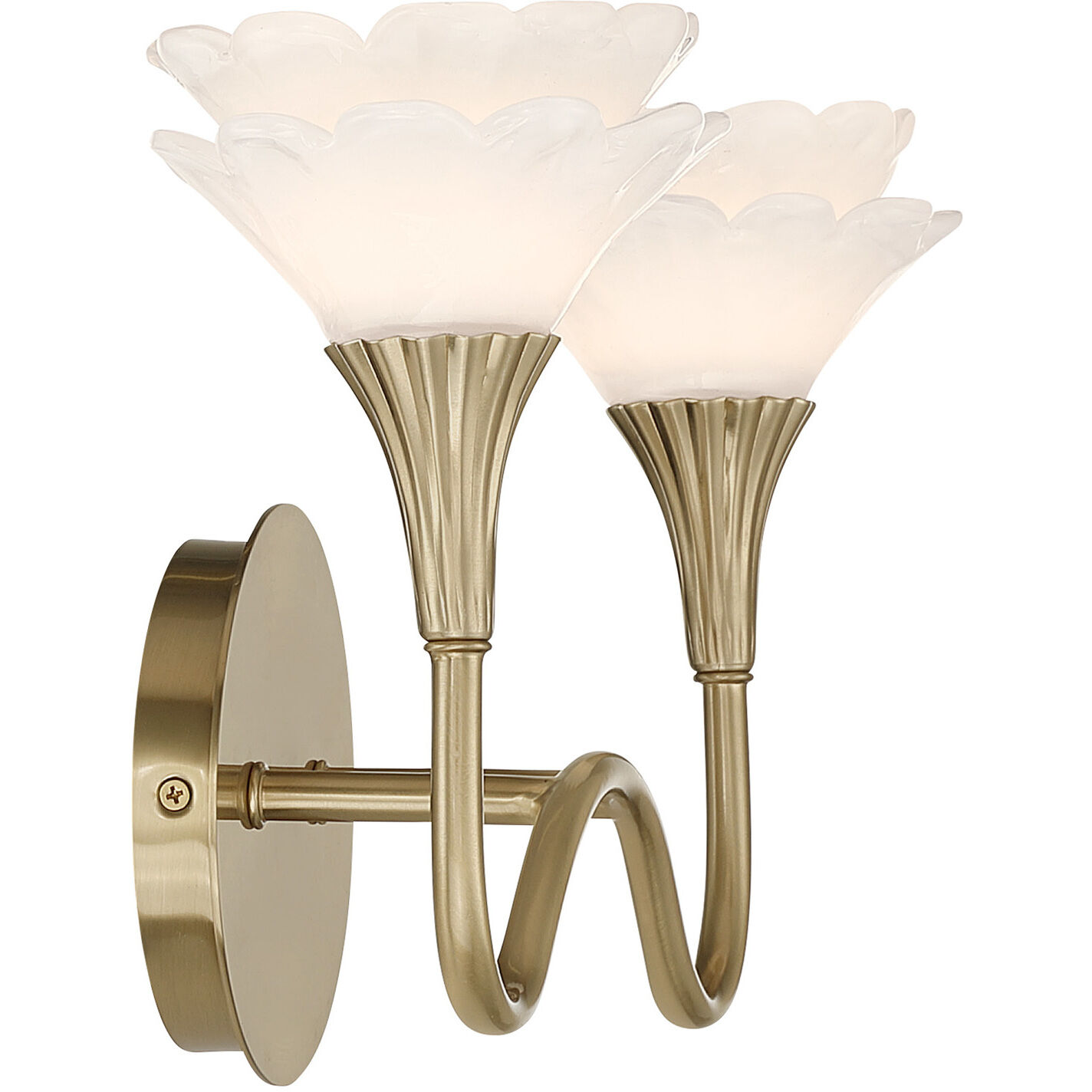 Florena 2 Light 16 inch Noble Brass Bathroom Vanity Light Wall Light