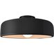 Radiance Collection - Spire LED 16 inch Gloss Black and Matte Black Semi-Flush Ceiling Light in Dedicated LED, 16W x 6.5H, Form+Finish+Function