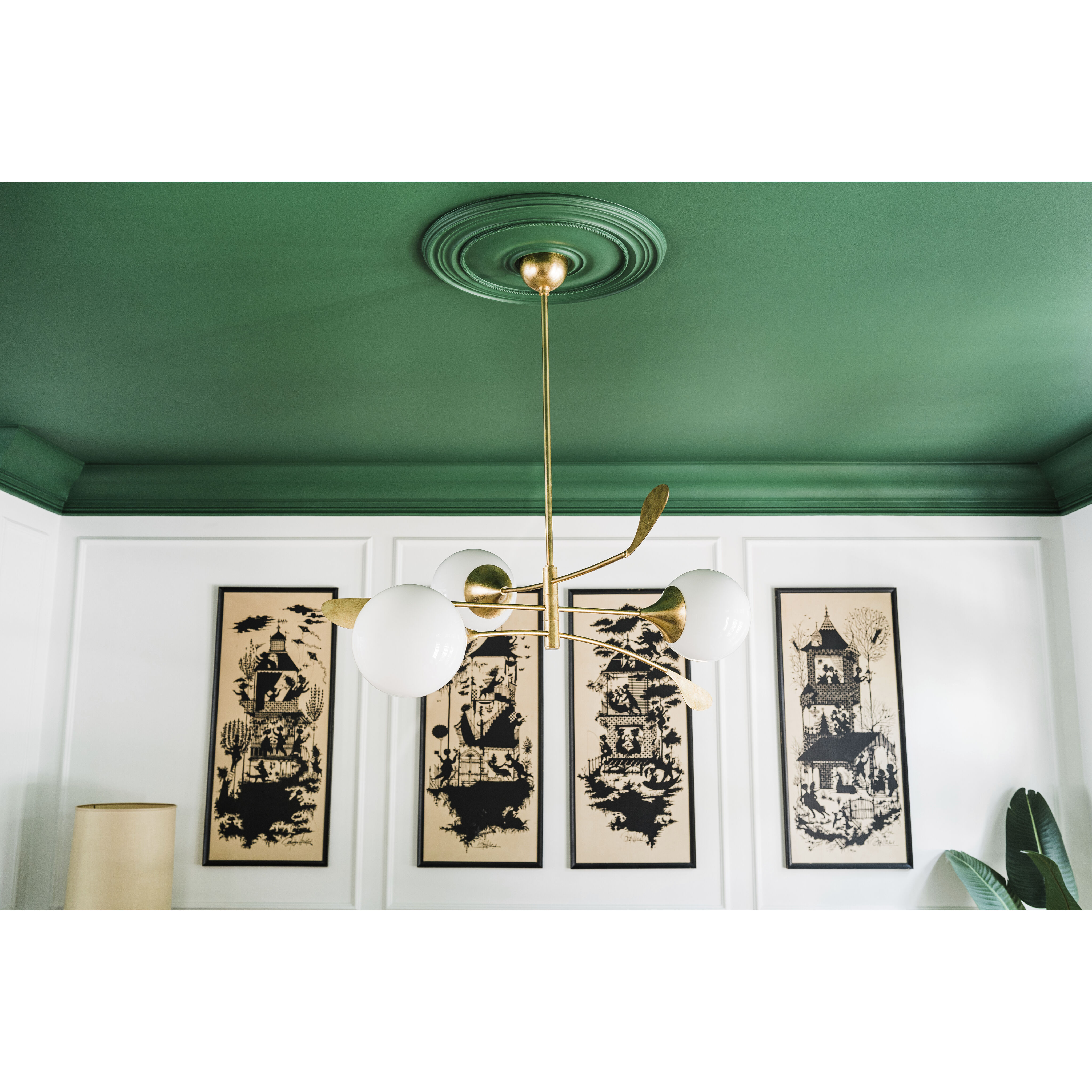 Victoria 3 Light 42 inch Vintage Gold Leaf Chandelier Ceiling Light