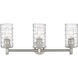 Downtown Urban Crown Point 3 Light 23.88 inch Satin Nickel Bath Vanity Light Wall Light in Deco Swirl