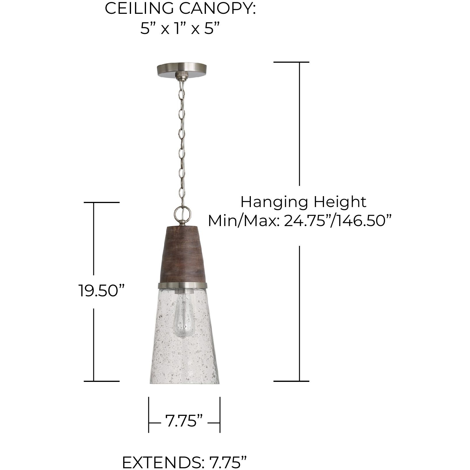 Connor 1 Light 8 inch Black Wash and Matte Nickel Pendant Ceiling Light