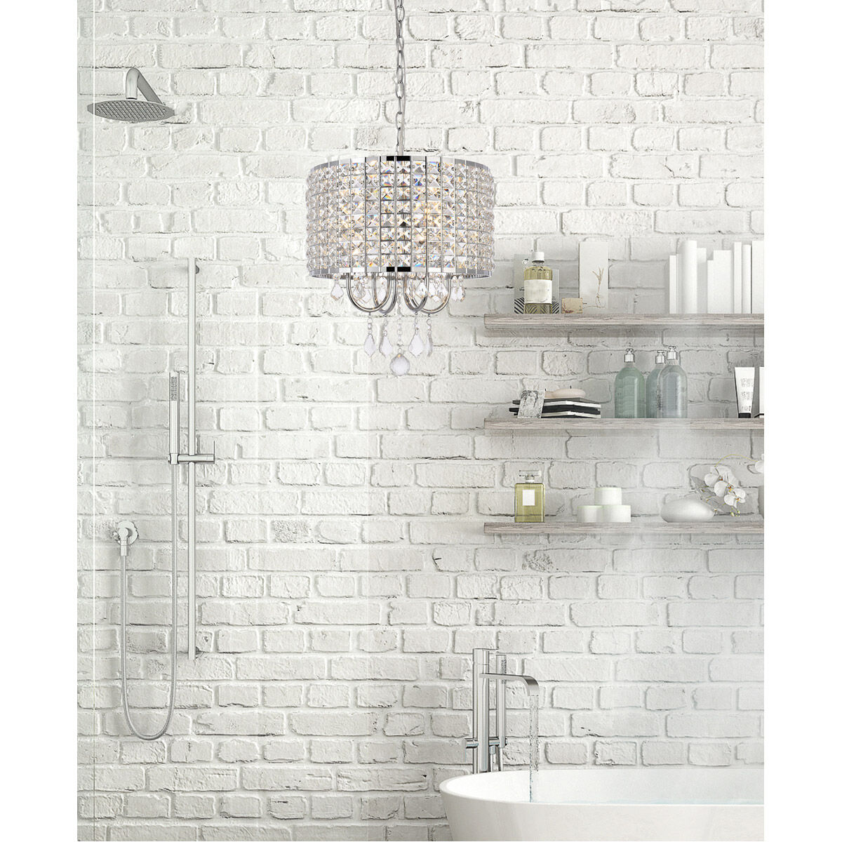 Elise 4 Light 14 inch Chrome Pendant Ceiling Light