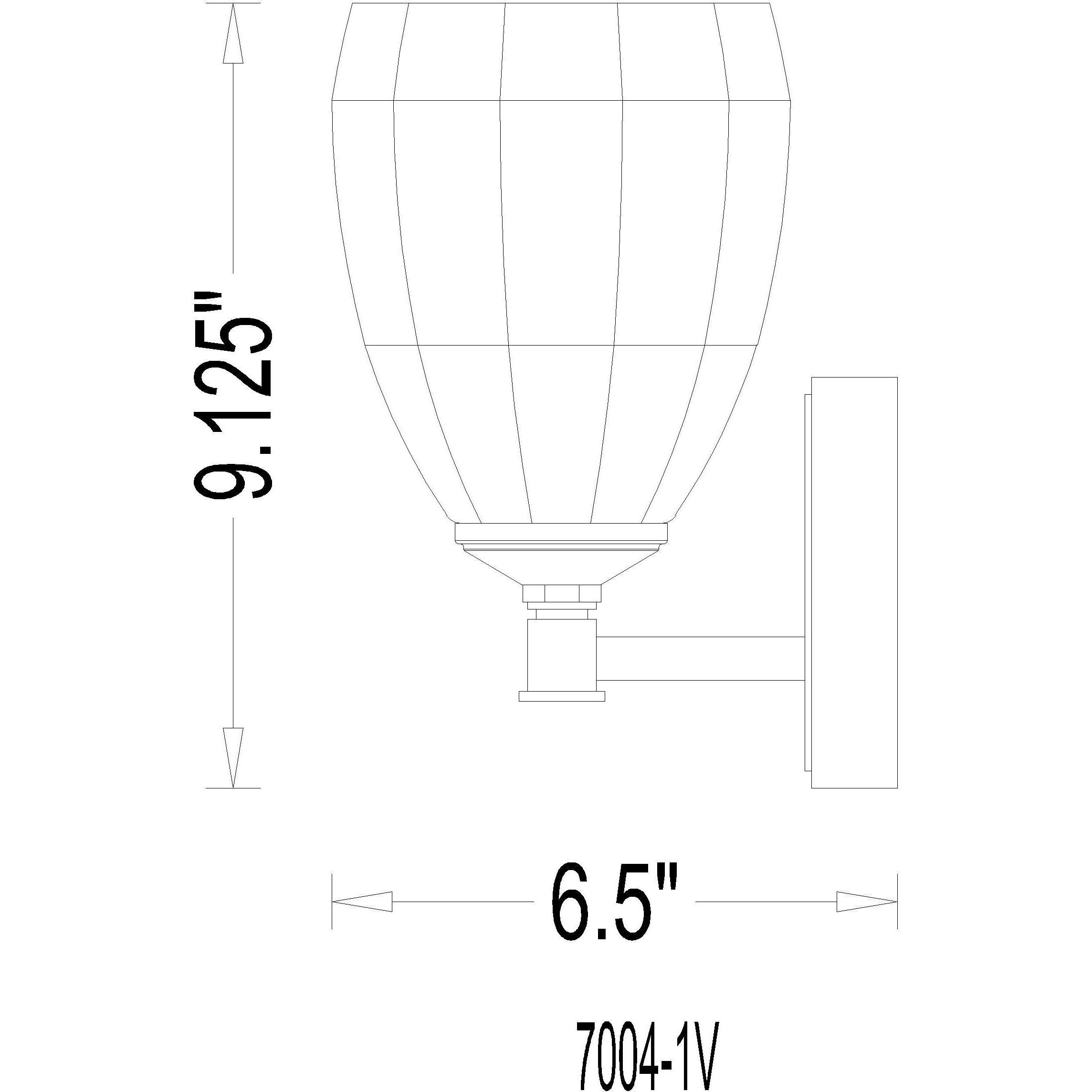 Oren 1 Light 6.5 inch Brushed Nickel Bath Vanity Light Wall Light