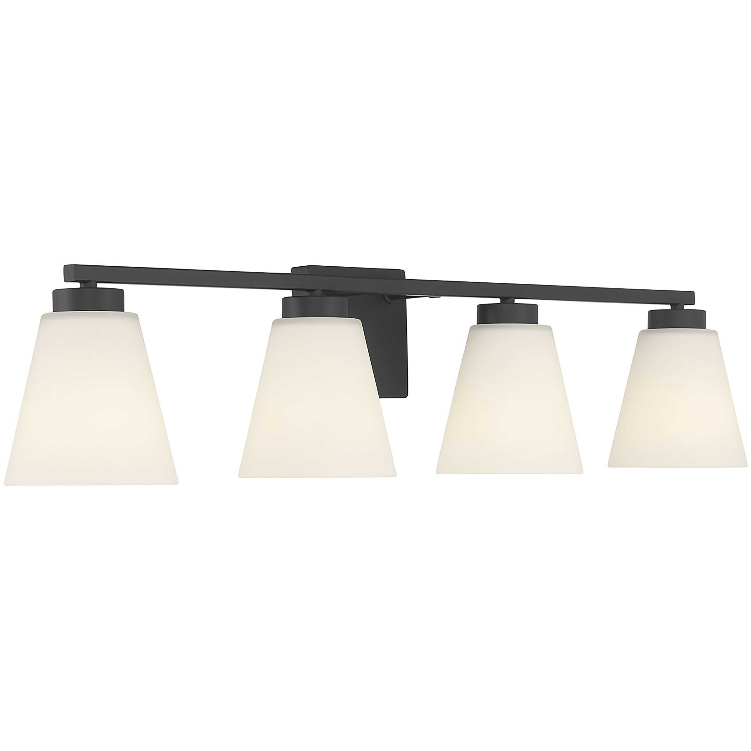 Strayhan 4 Light 31 inch Matte Black Bathroom Vanity Light Wall Light