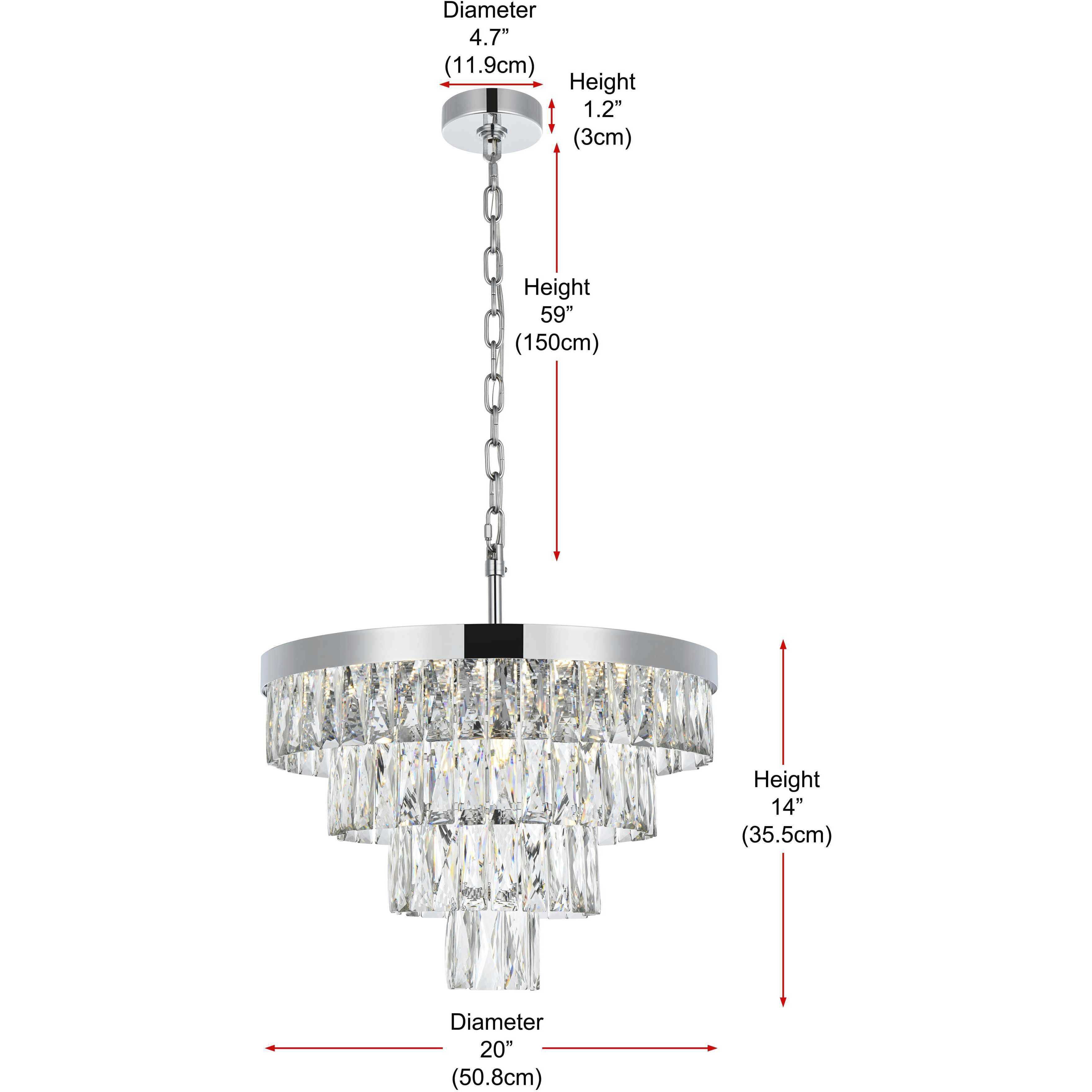 Josephine 10 Light 20 inch Chrome Chandelier Ceiling Light